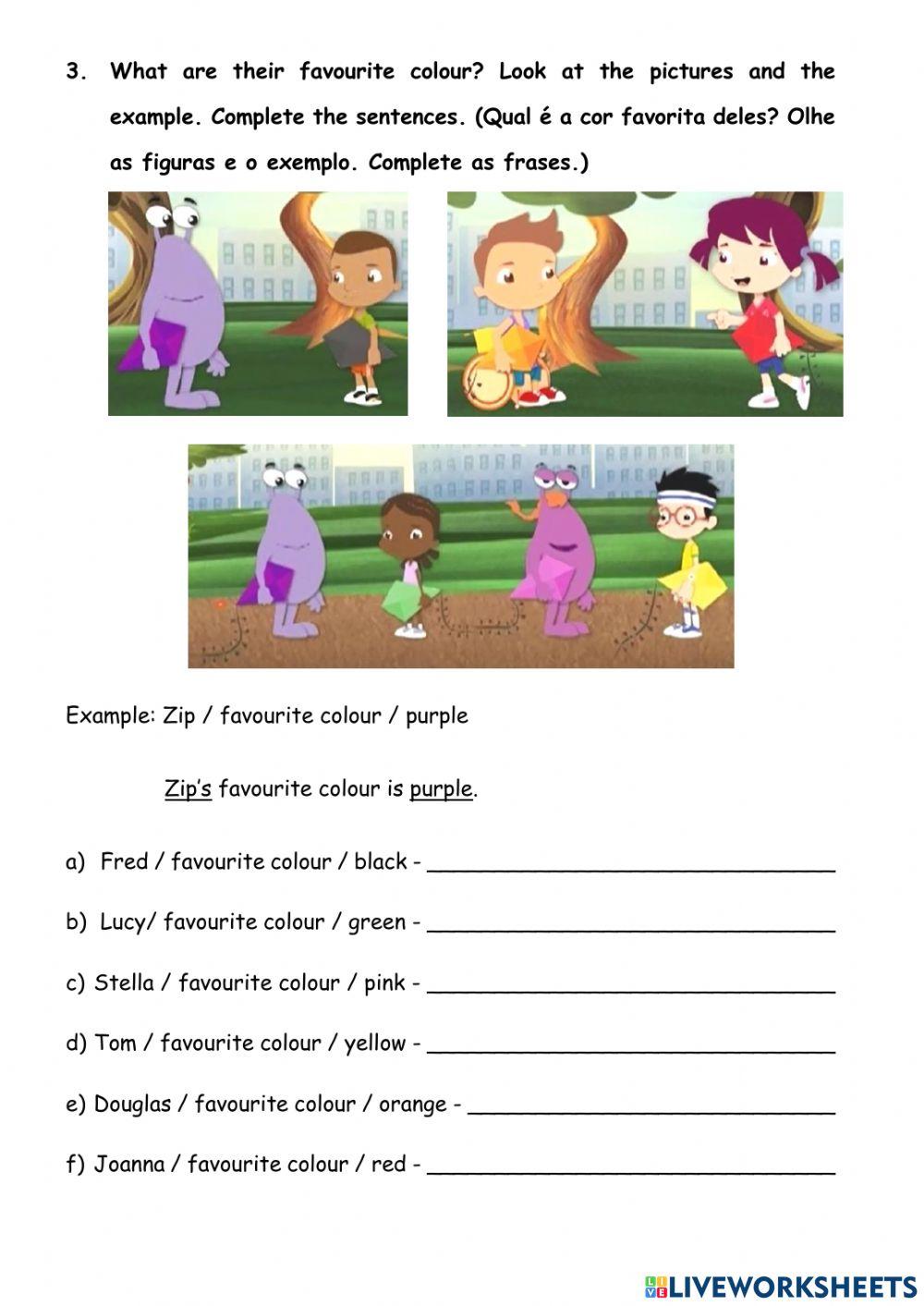 Review Colours, numbers and subject pronouns
