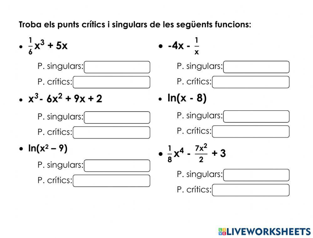 Punts crítics i singulars