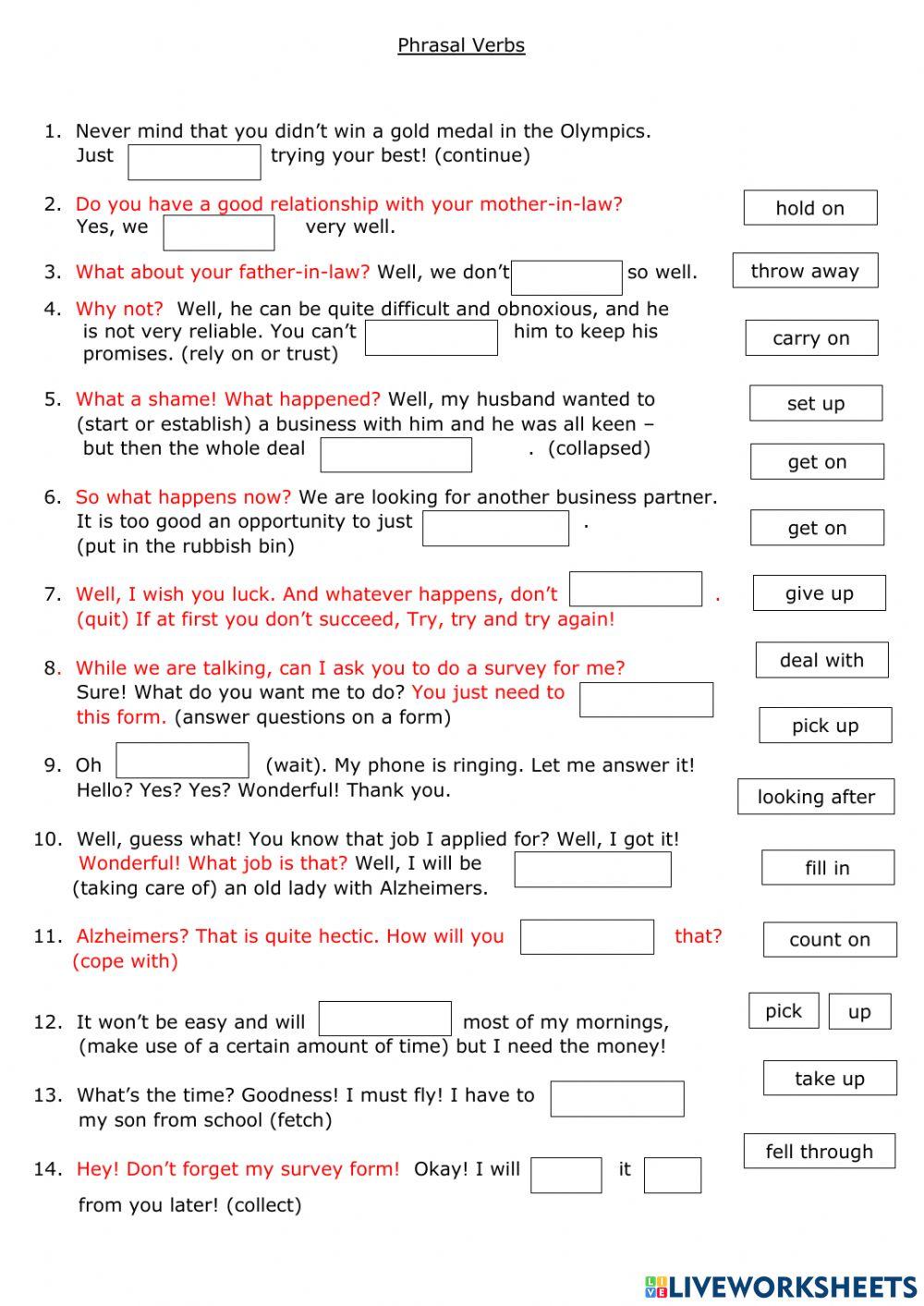 Phrasal verbs Phrasal verbs
