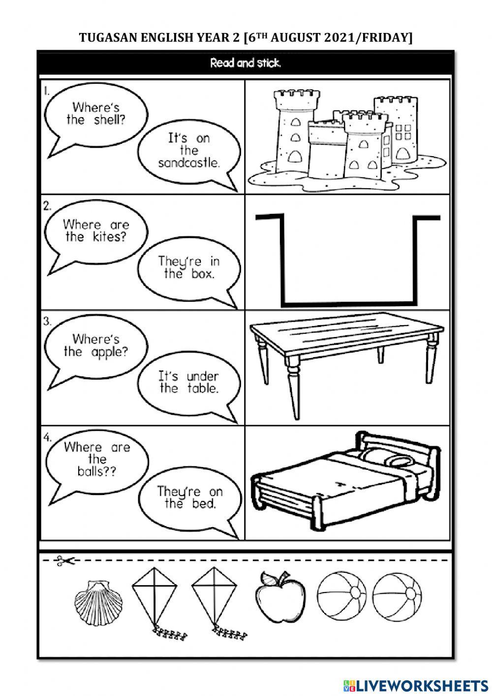 Unit 9: At the beach (Where is-are) worksheet | Live Worksheets