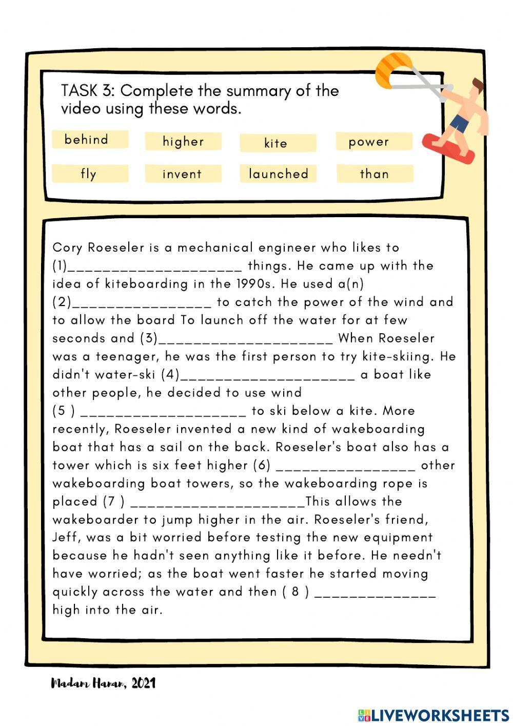 F3 unit 6 - water sports adventure