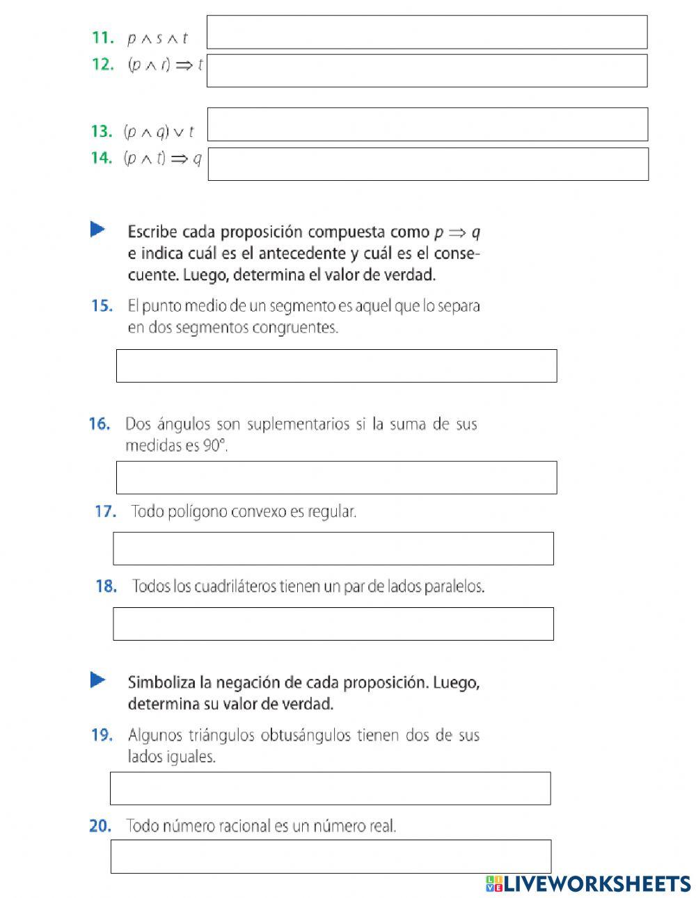 Proposiciones simples y compuestas Proposiciones simples y compuestas