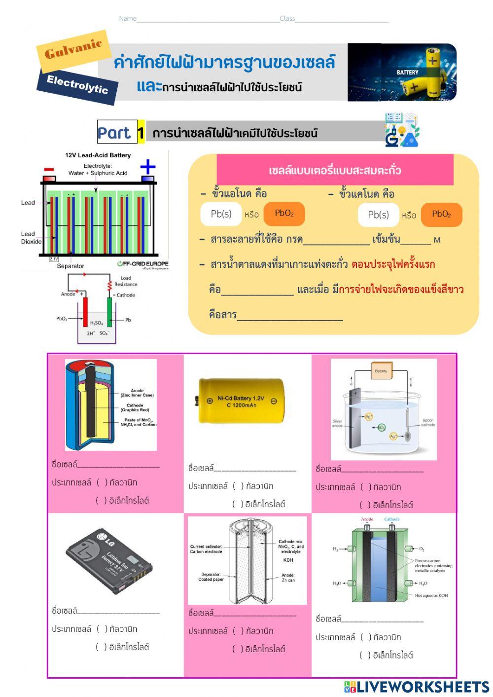 Gulvanic and Electrolytic Cell