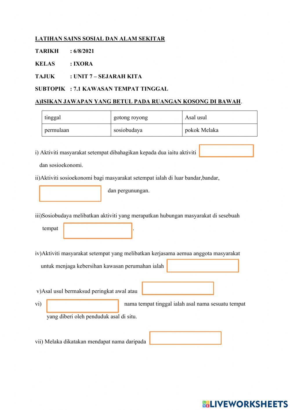 Unit 7 – sejarah kita