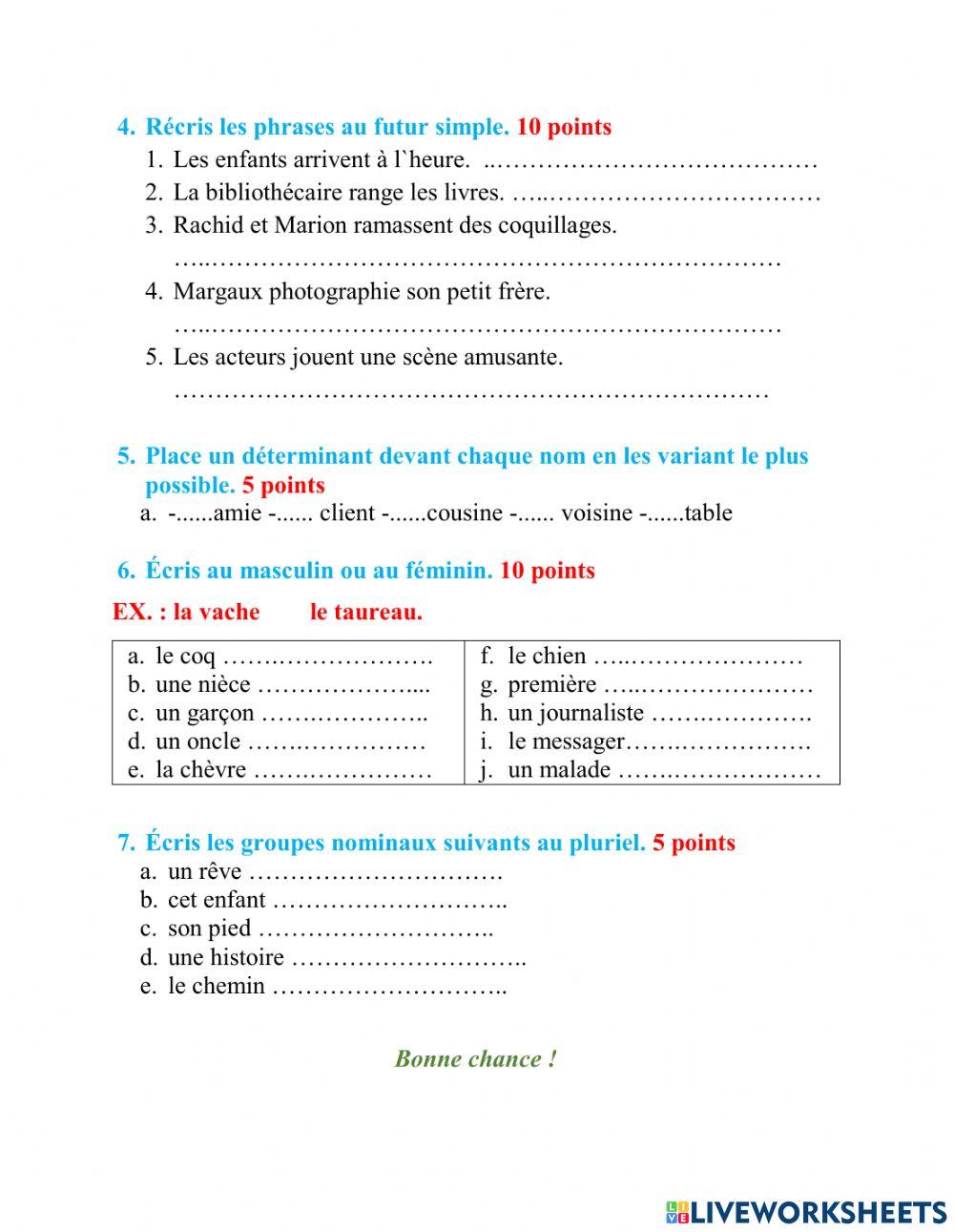 Examen de français