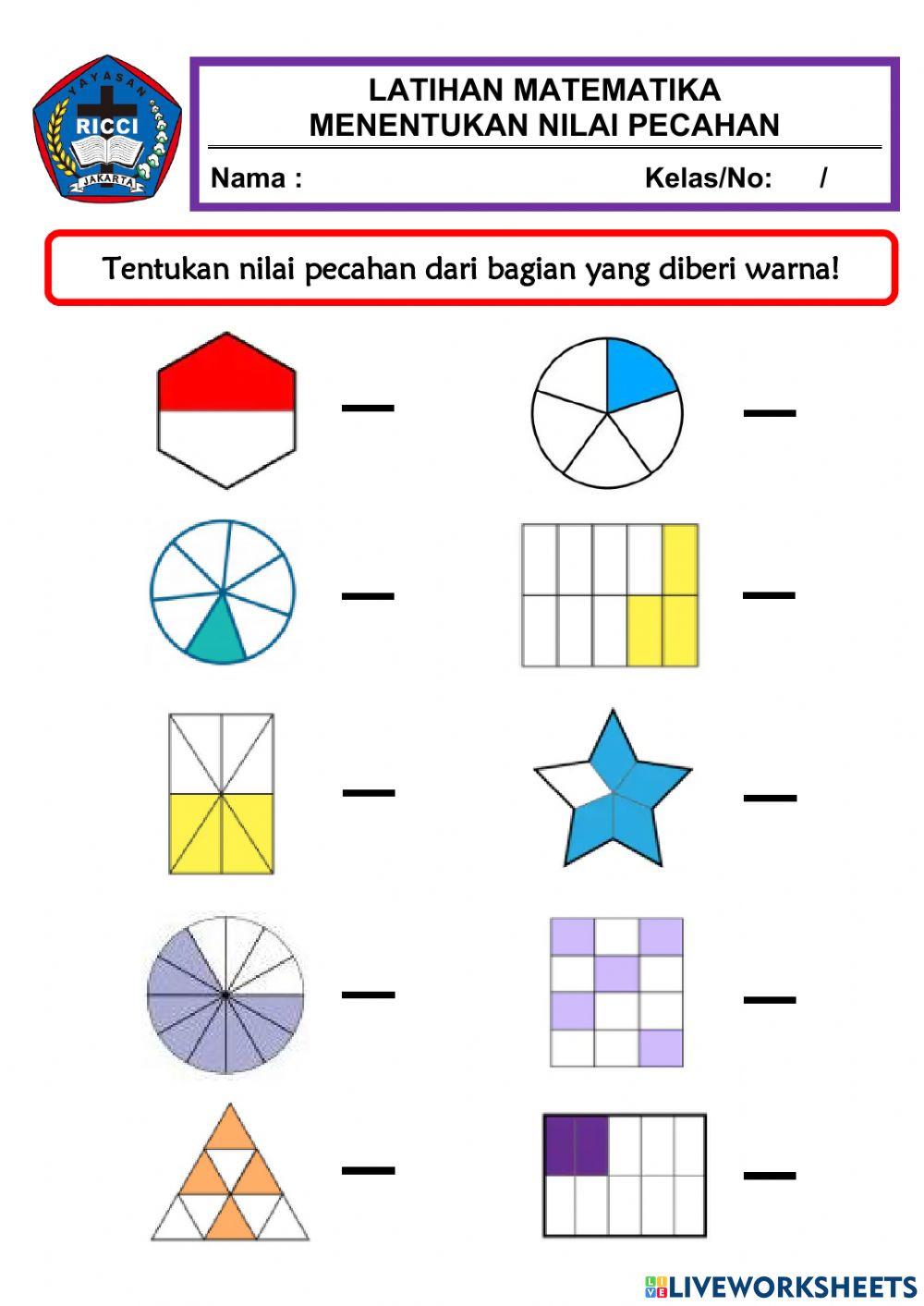 MTK Menentukan Nilai Pecahan