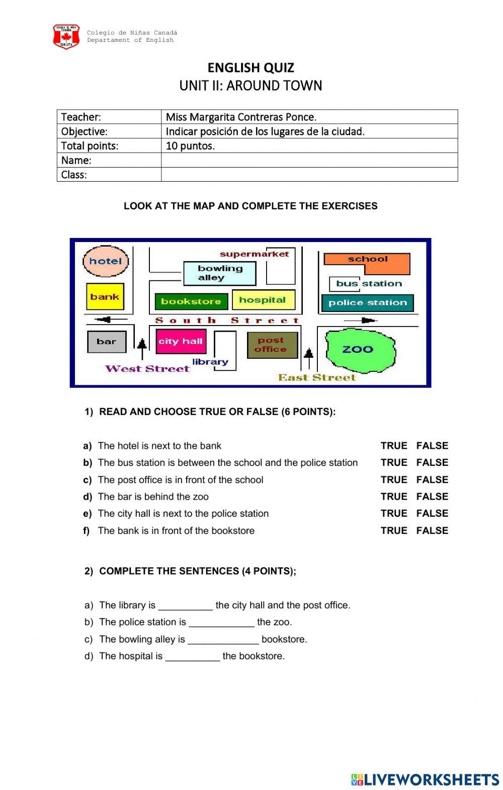Quiz unit 2 6th grade