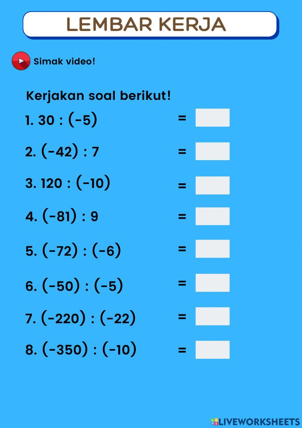 pembagian bilangan bulat