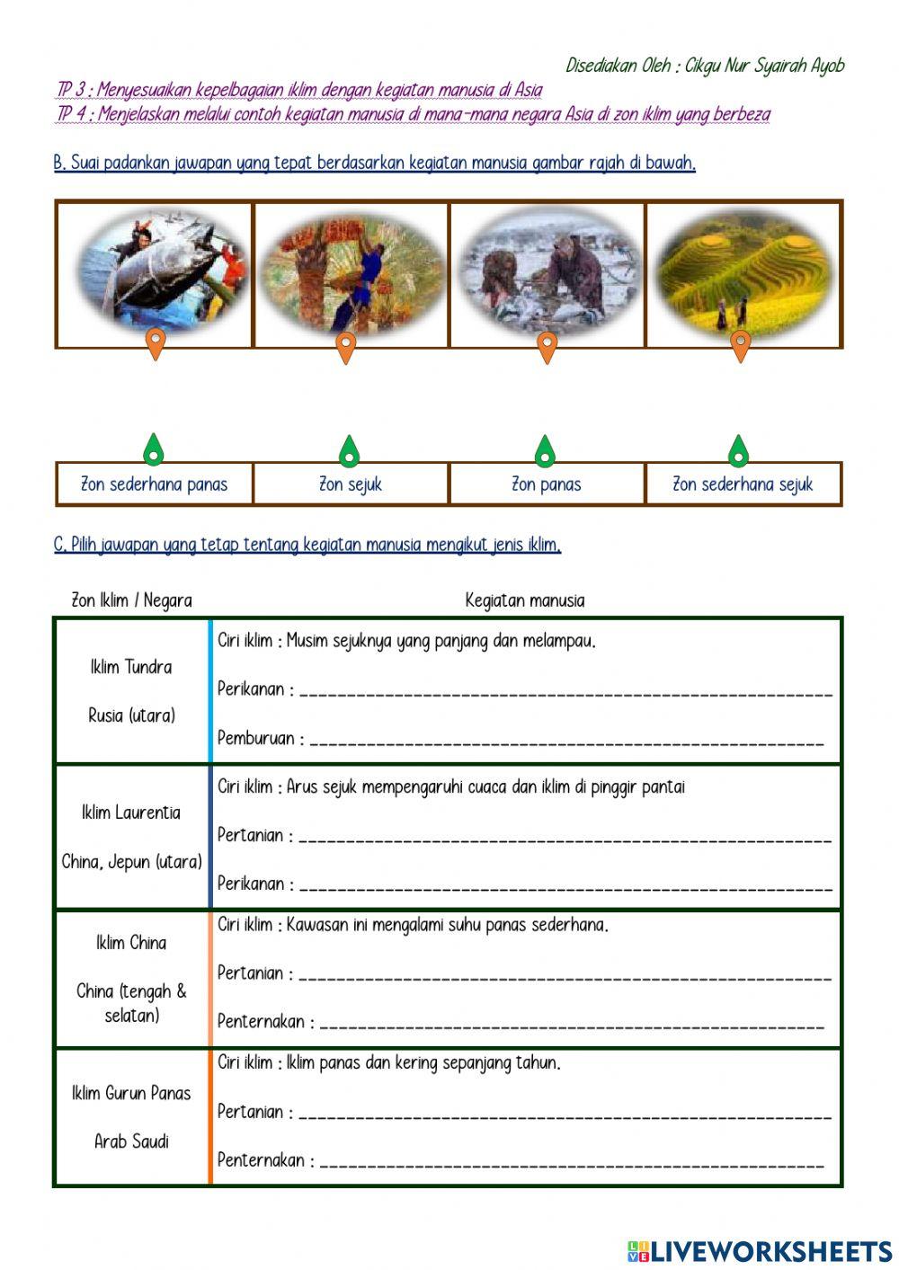 Bab 7 : kepelbagaian iklim & pengaruhnya terhadap kegiatan manusia di asia