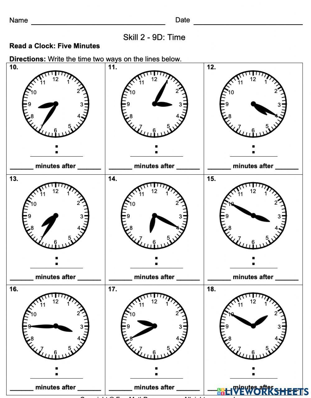 Time - to the 5 minutes