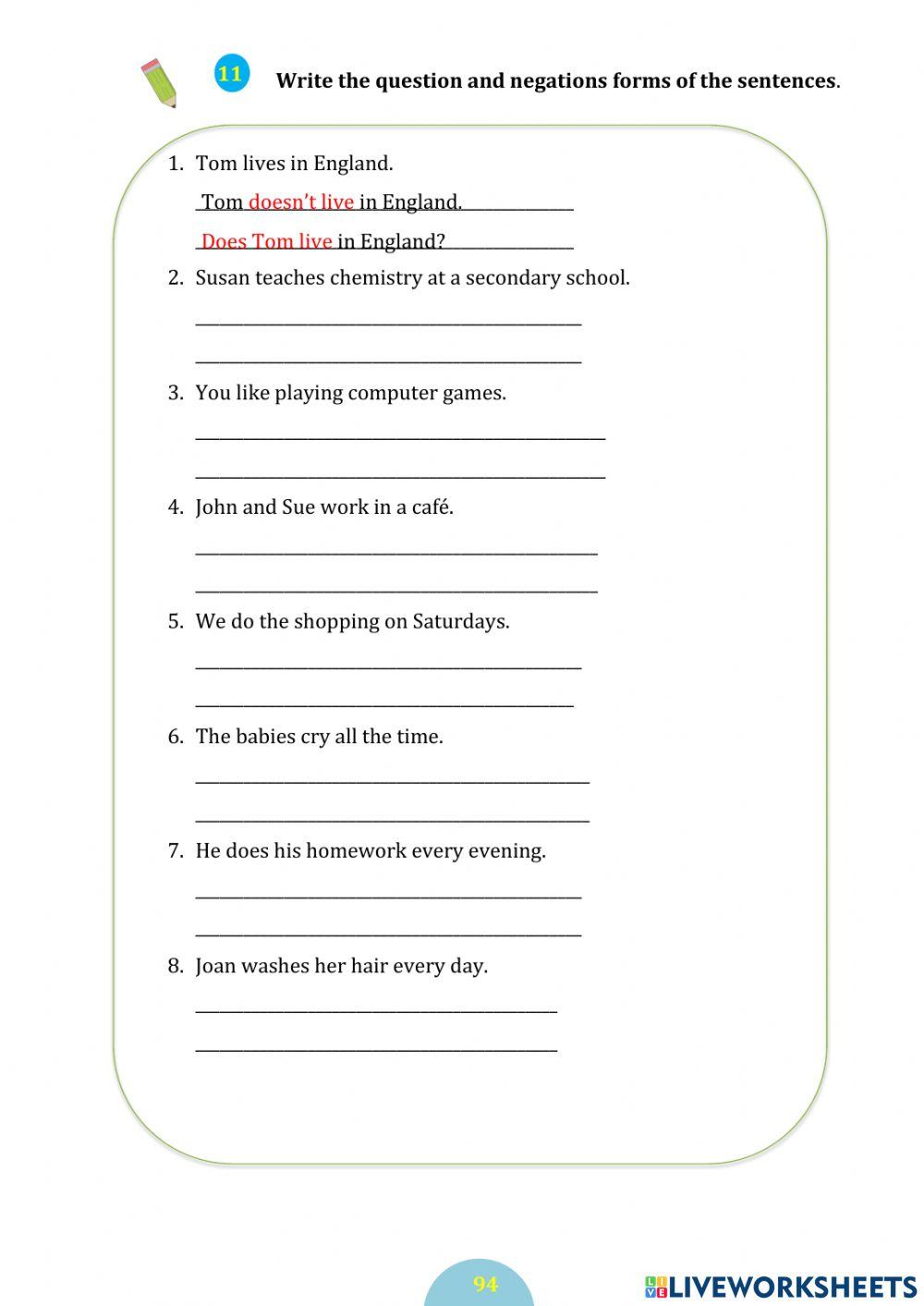 Present simple(p95-98)