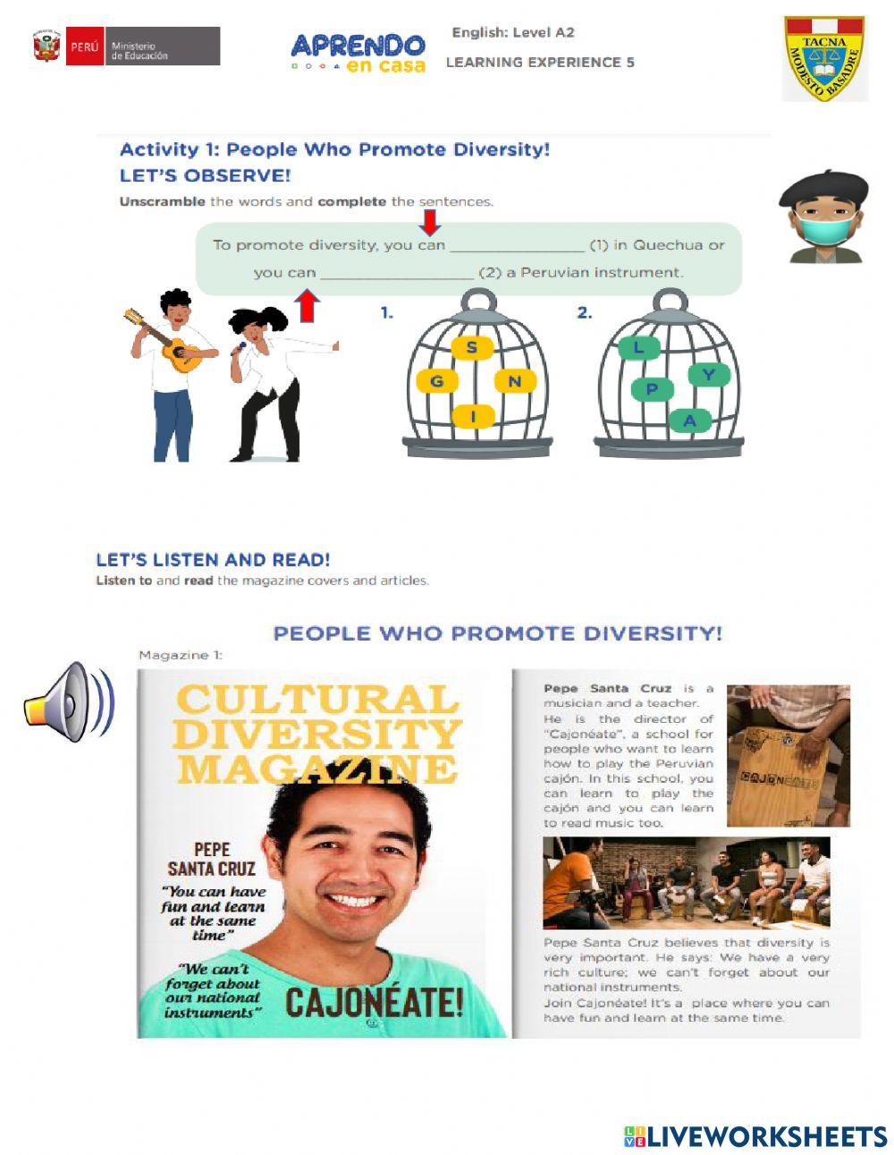 Learning experience 5 - activity one