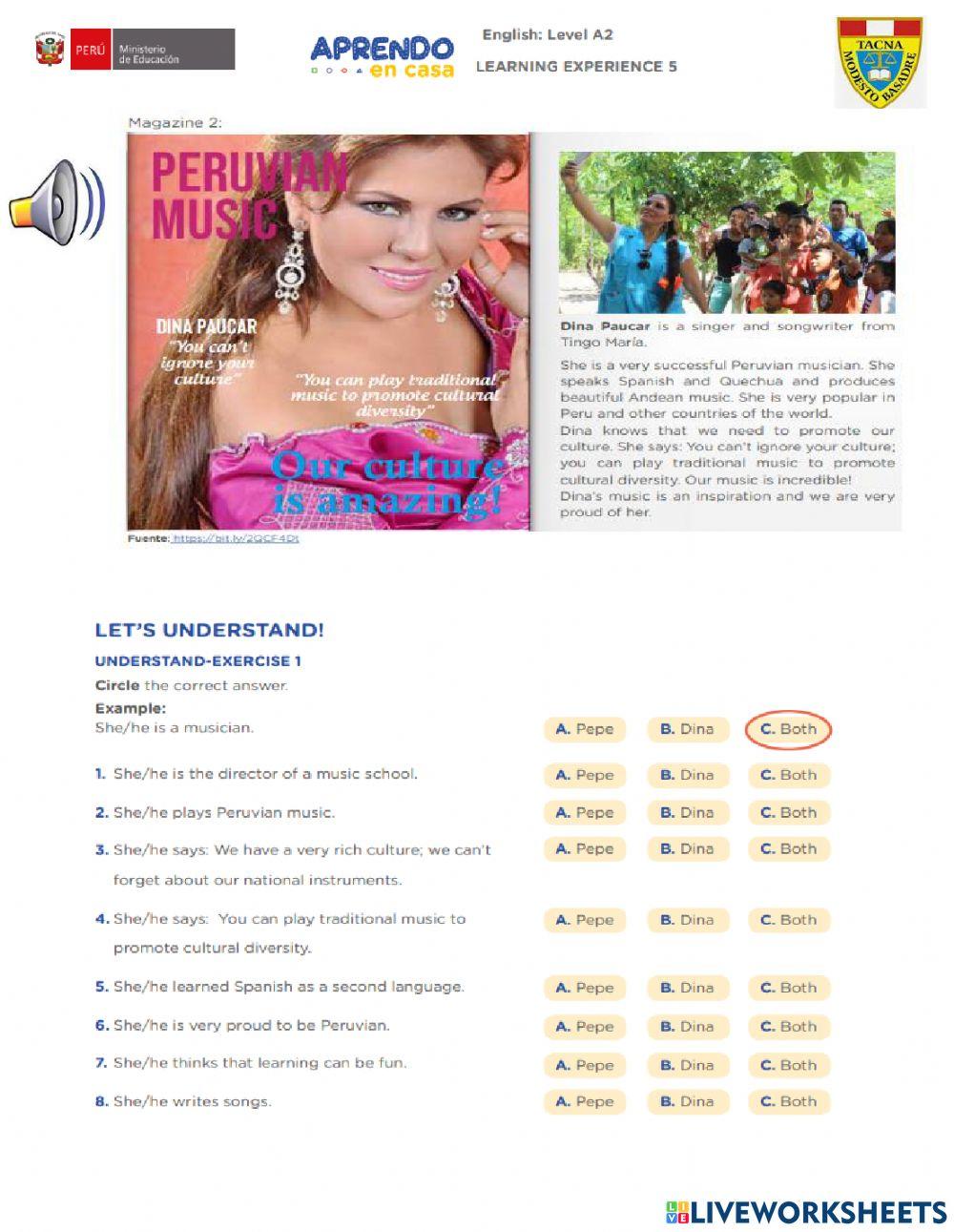 Learning experience 5 - activity one