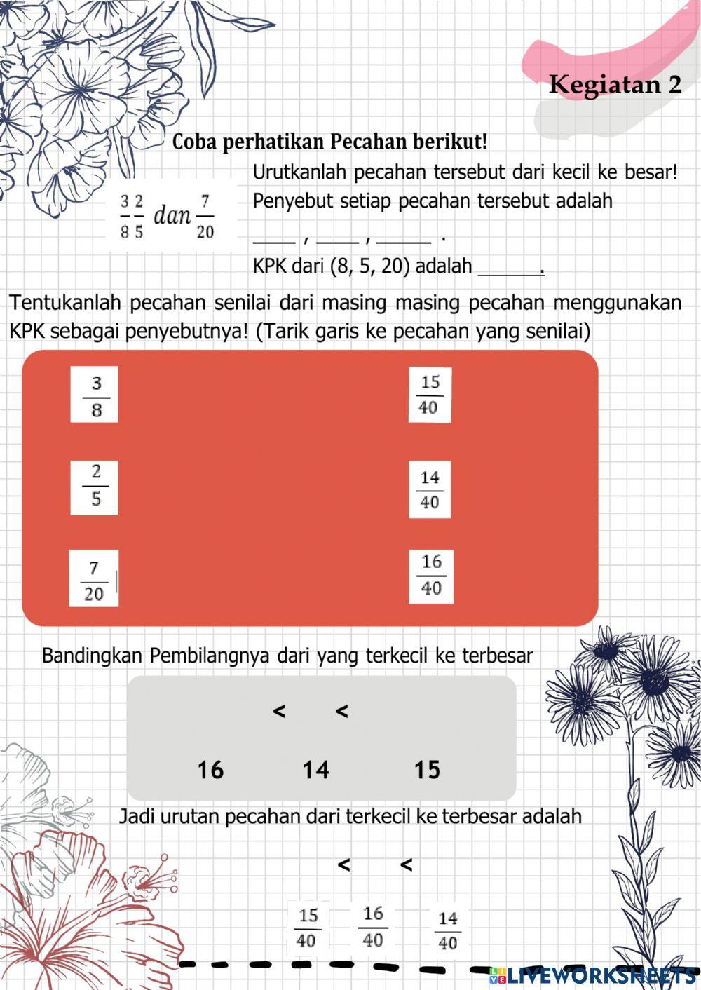 Bilangan Bulat: Pecahan