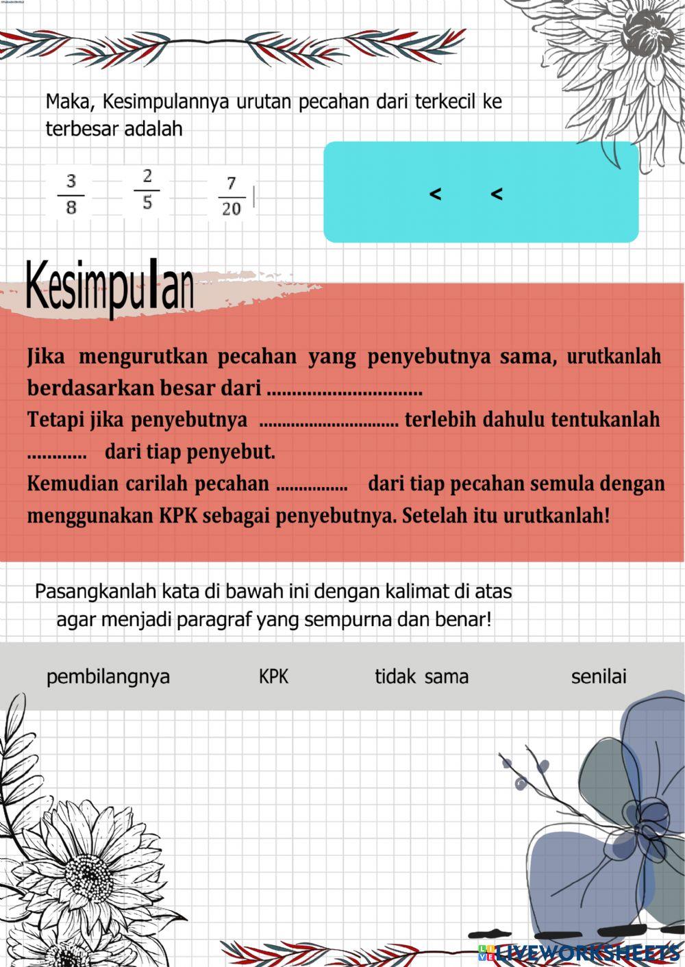 Bilangan Bulat: Pecahan