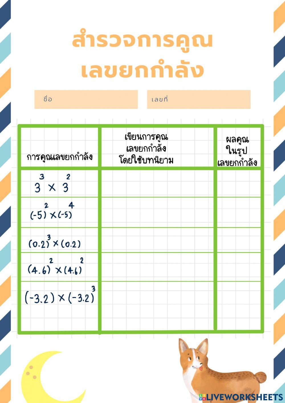การคูณเลขยกกำลัง