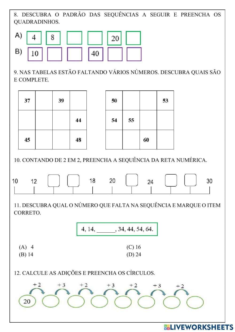 Sequências recursivas.