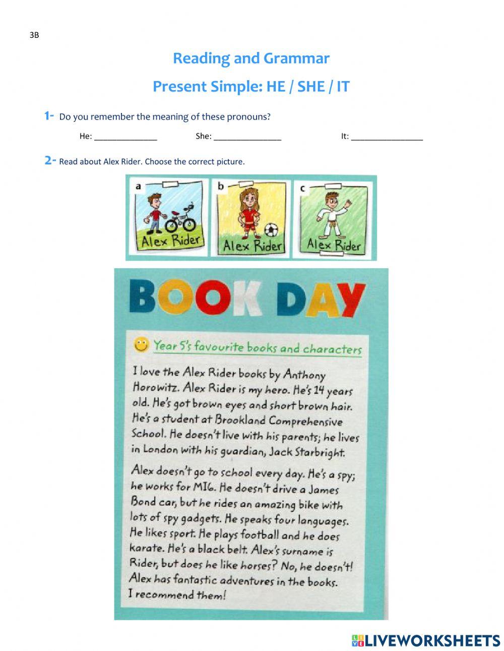 1234720 | Grammar and vocabulary PRESENT SIMPLE HE-SHE