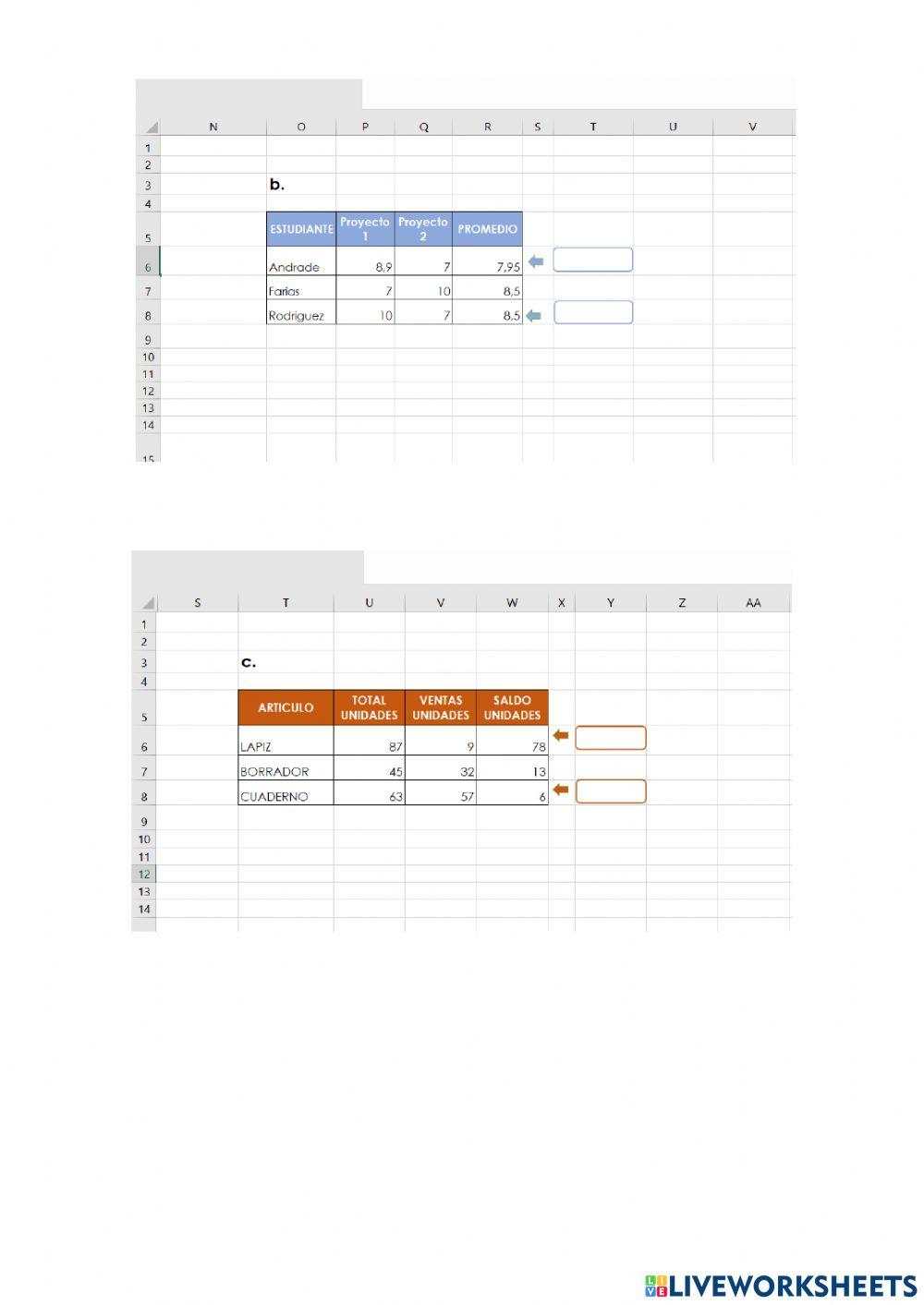 Formulas basicas de excel