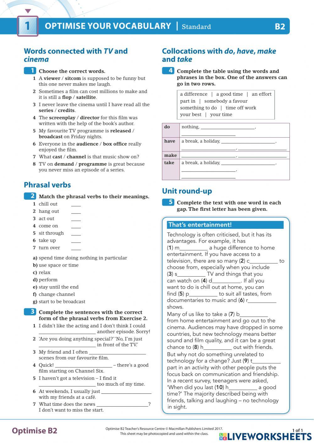 Optimise b2 vocabulary units 1 2 3 6677123