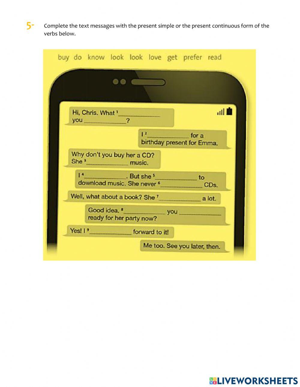 Present simple and present continuous