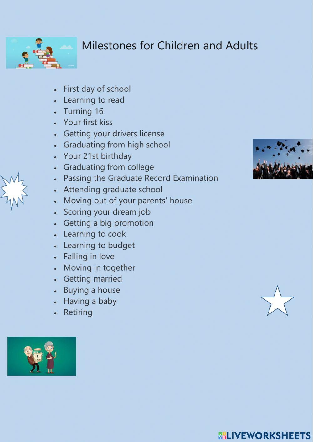 1234872 Milestones Shirley_121 LiveWorksheets