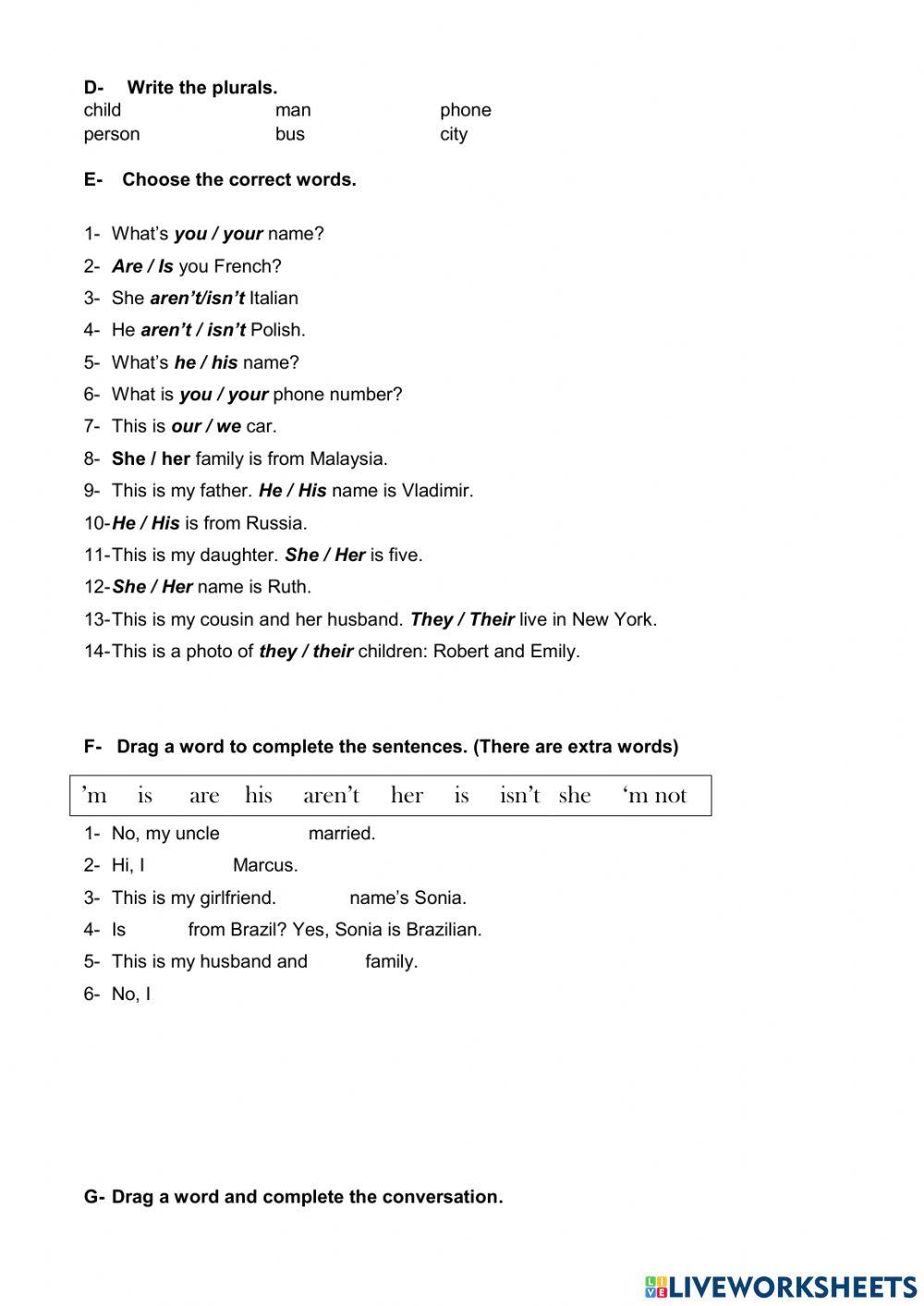 Mid-term test- Global beginner Units 1-3