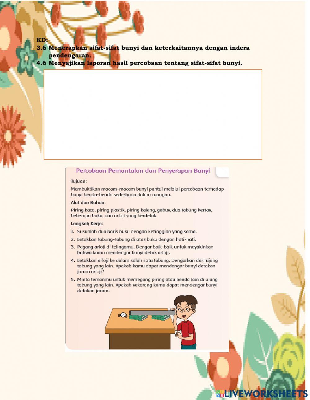 Percobaan Pemantulan dan Penyerapan Bunyi