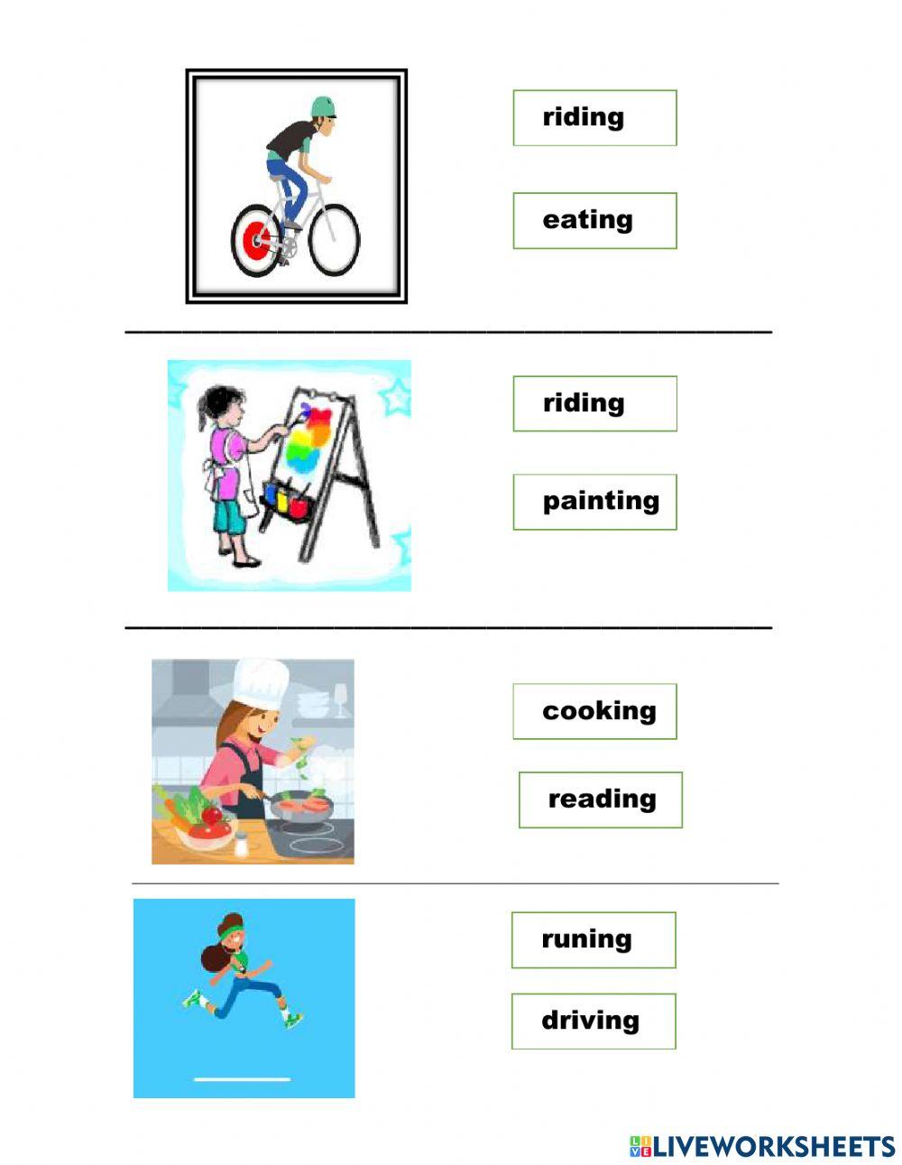 Verbos que terminan en ing