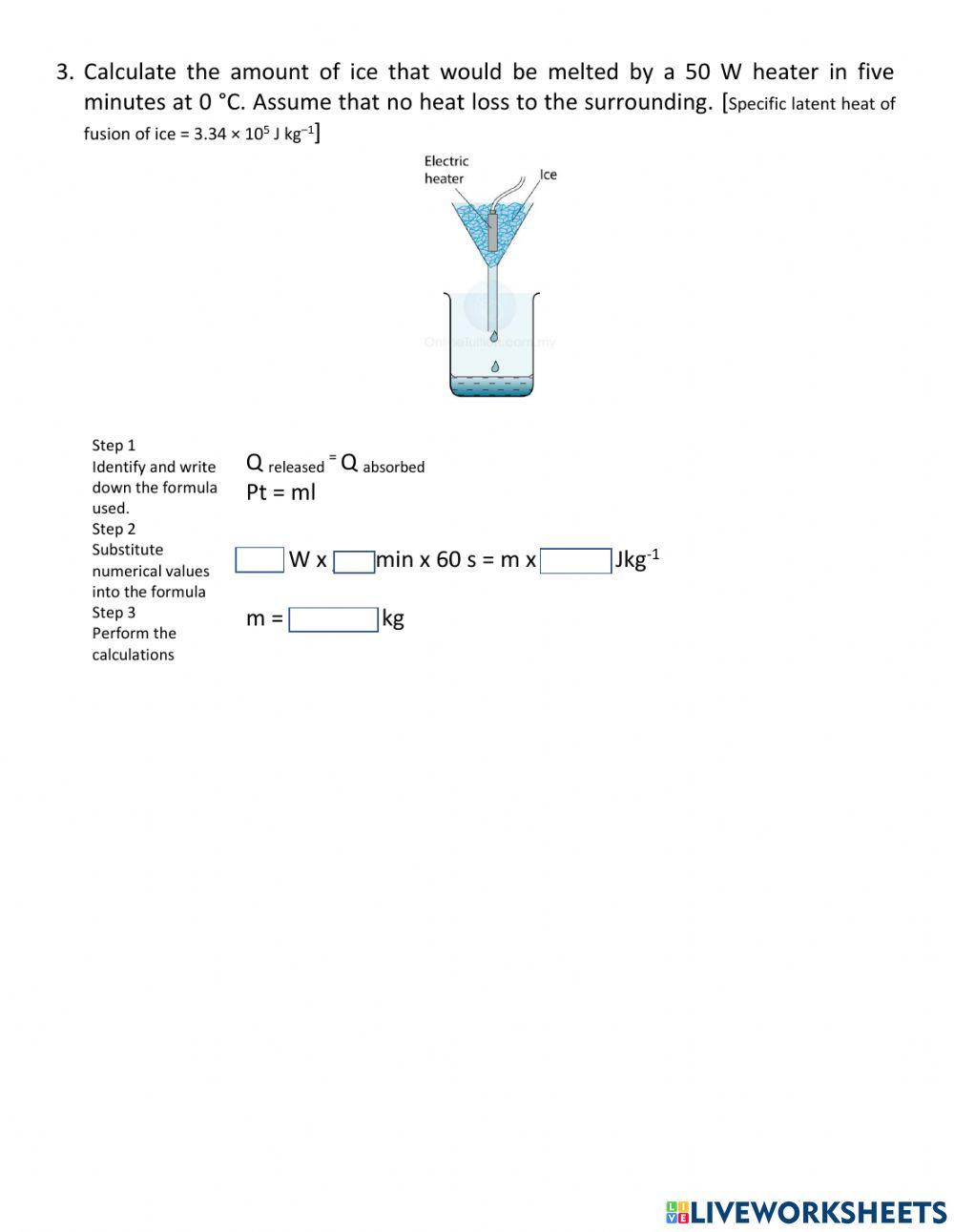 Formative Practice 4.3 Latent Heat