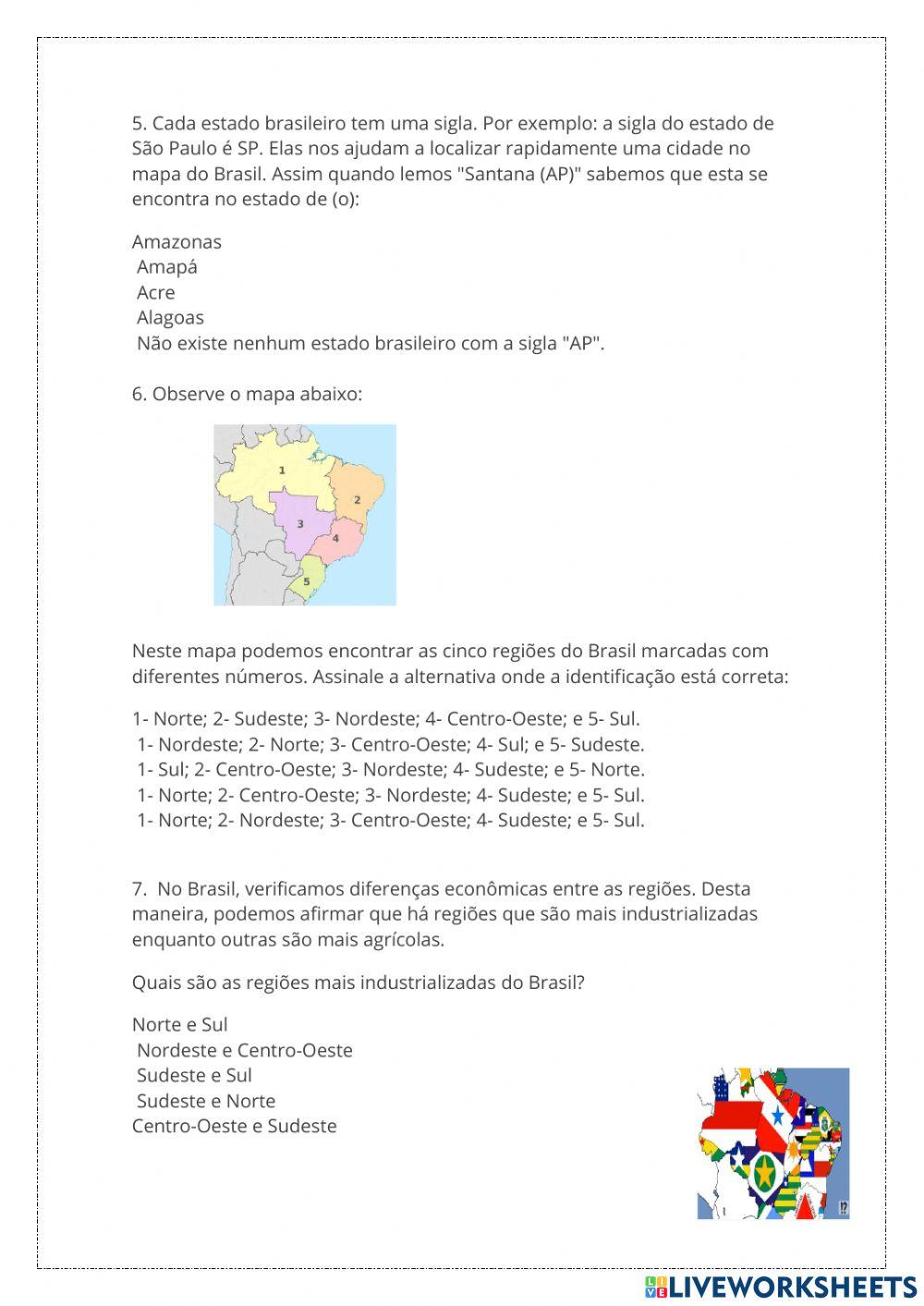 Novas regionalizações no Brasil.