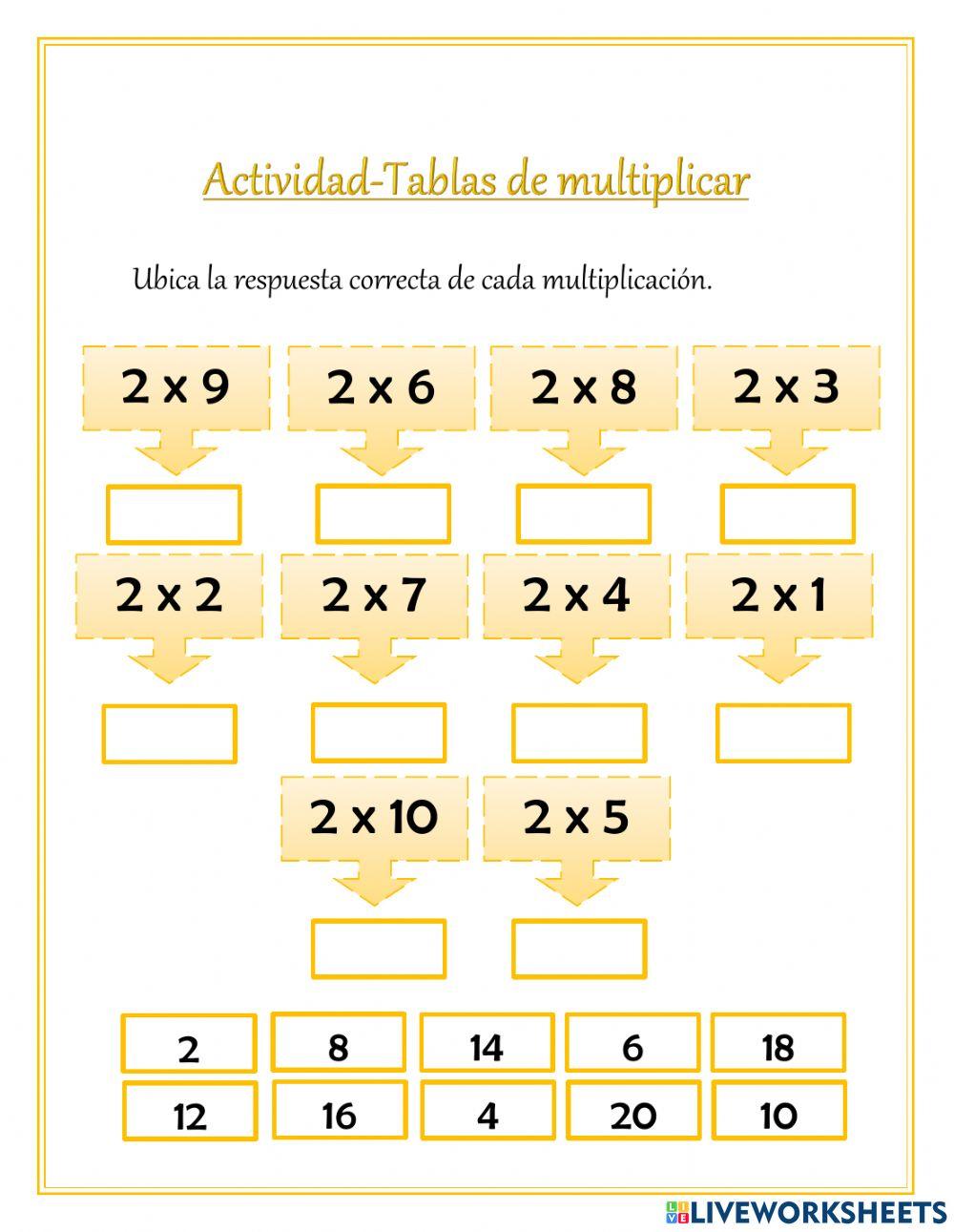 Multiplicación por 2, 3 y 4