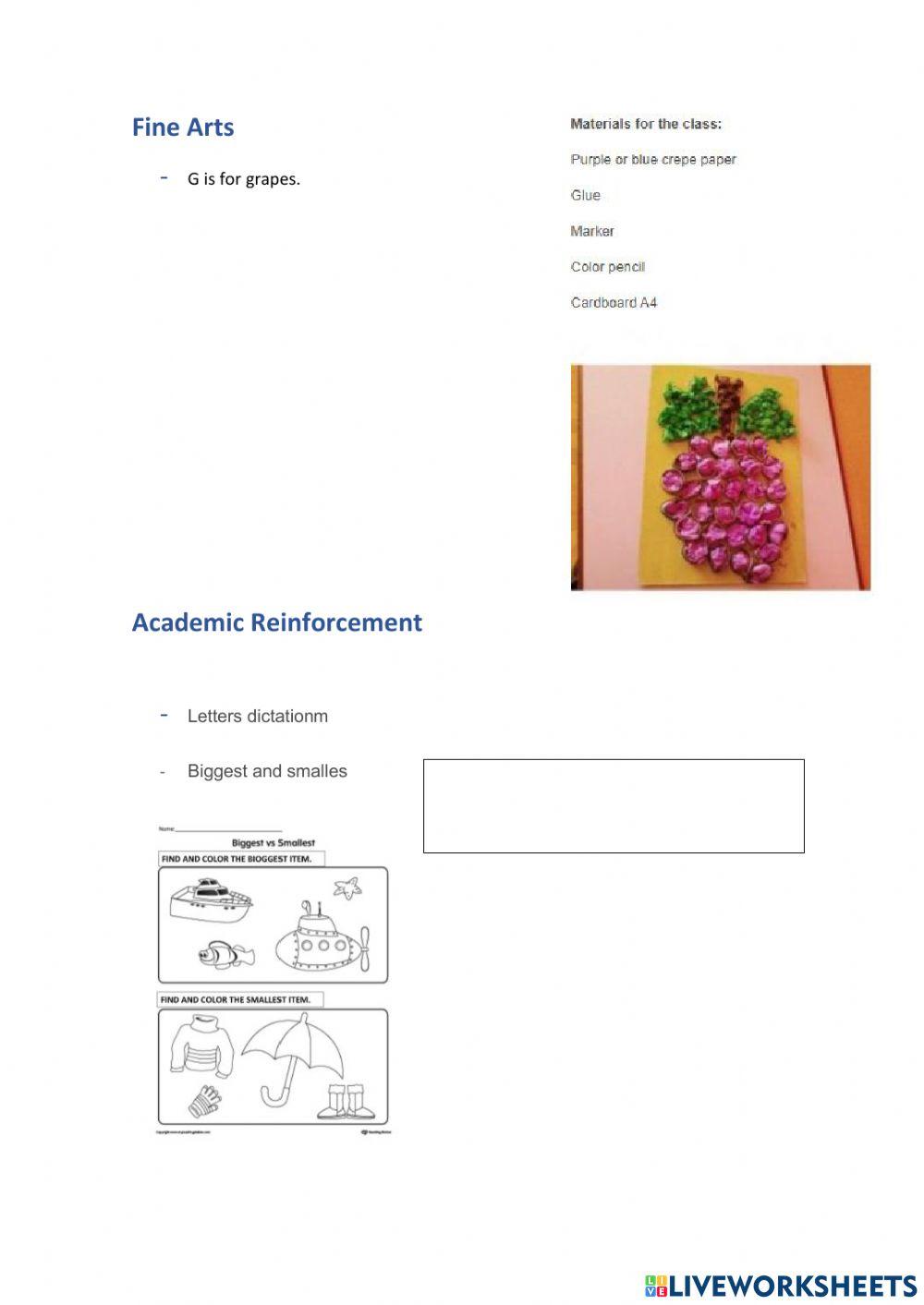 Weekly activities week 13