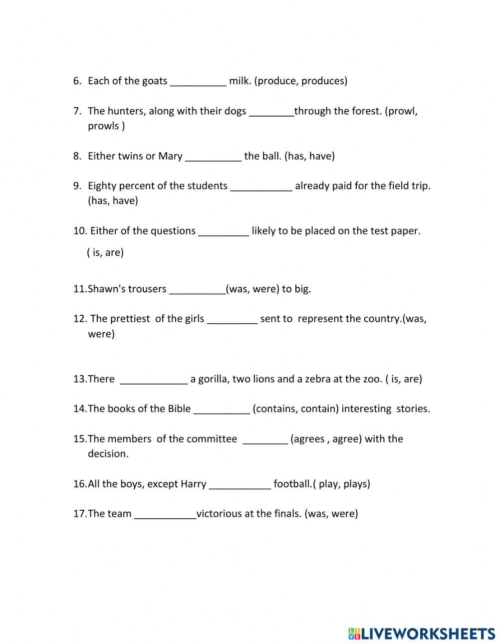 Verb Agreement