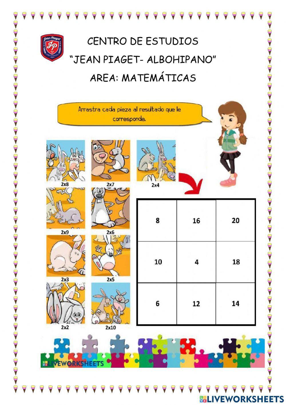 Rompecabezas tablas del 2