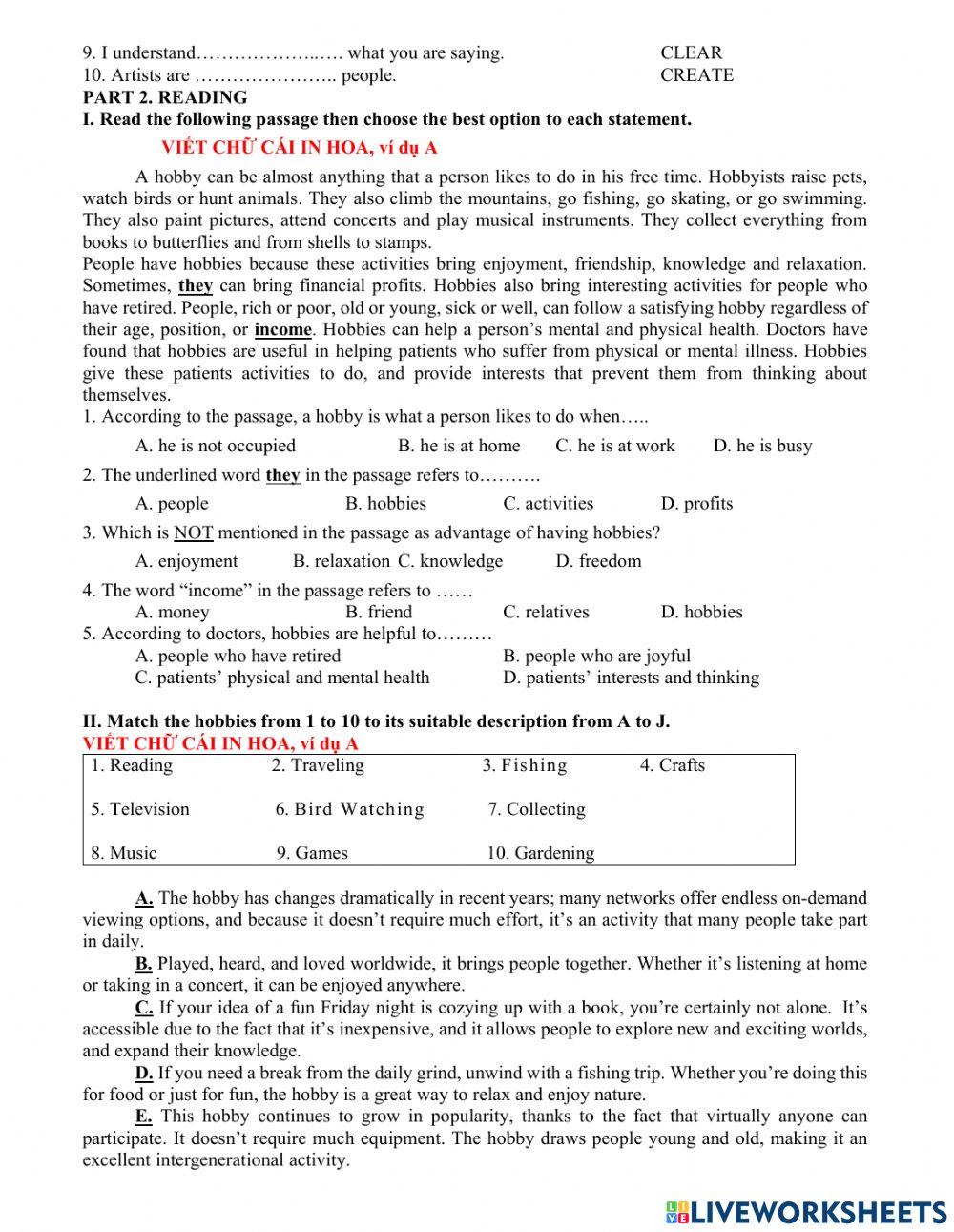 Grade 6 Placement Test