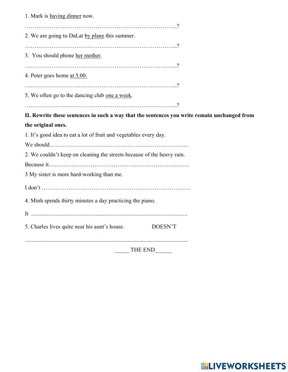 Grade 6 Placement Test
