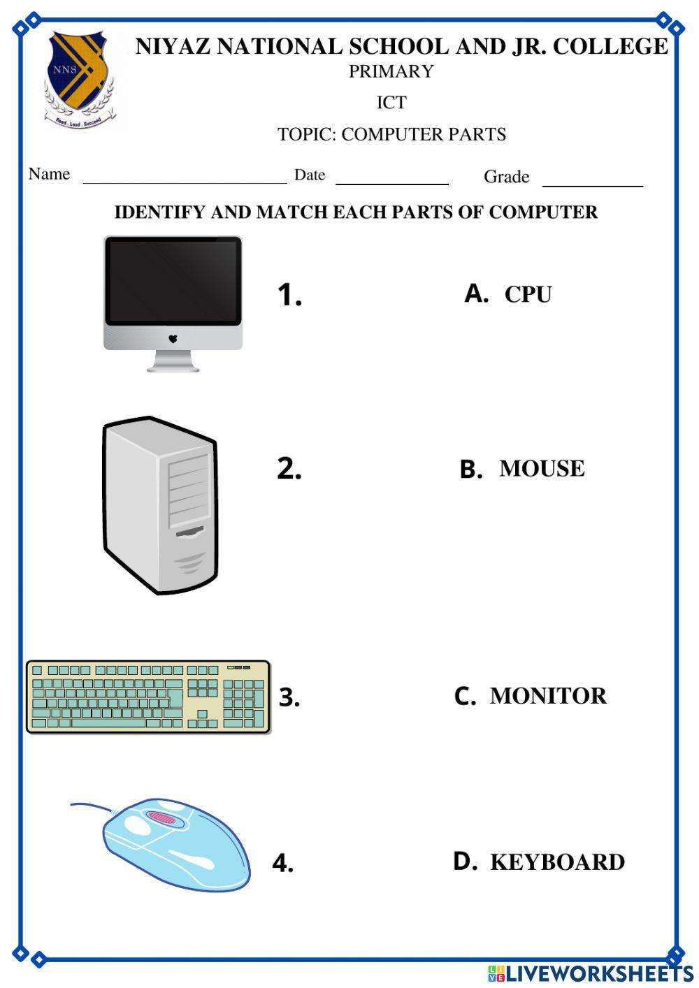 Computer Parts free activity | Live Worksheets