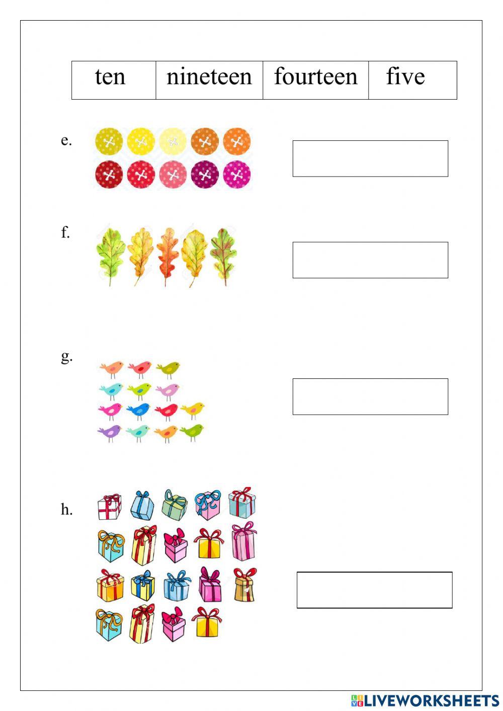 August (9th - 13th) Numeracy Live worksheet