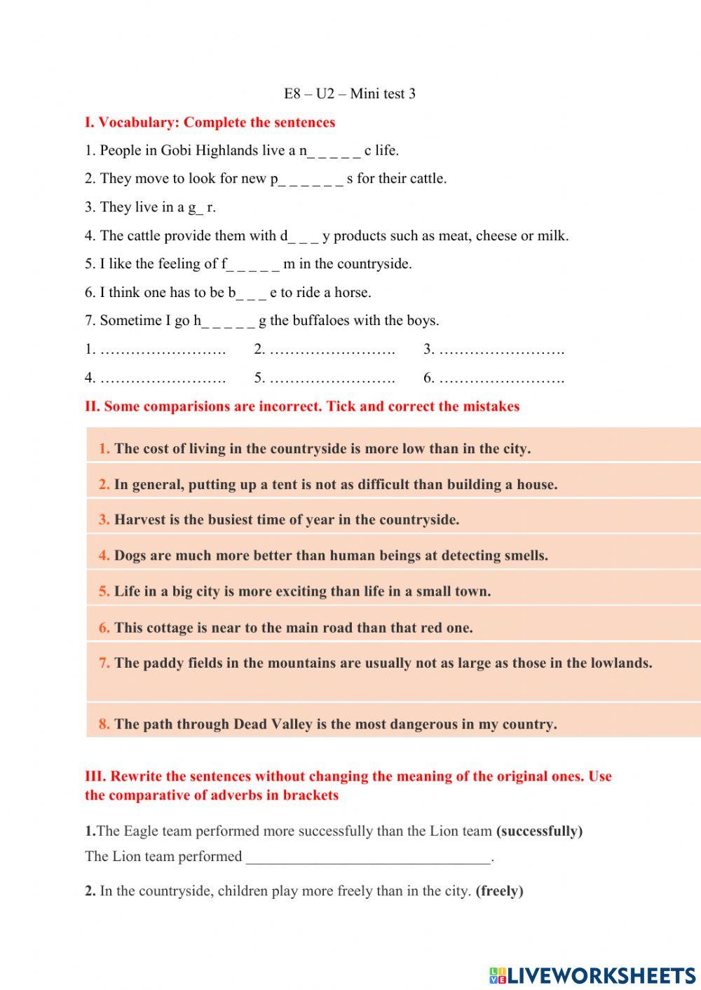 Comparative of adverbs