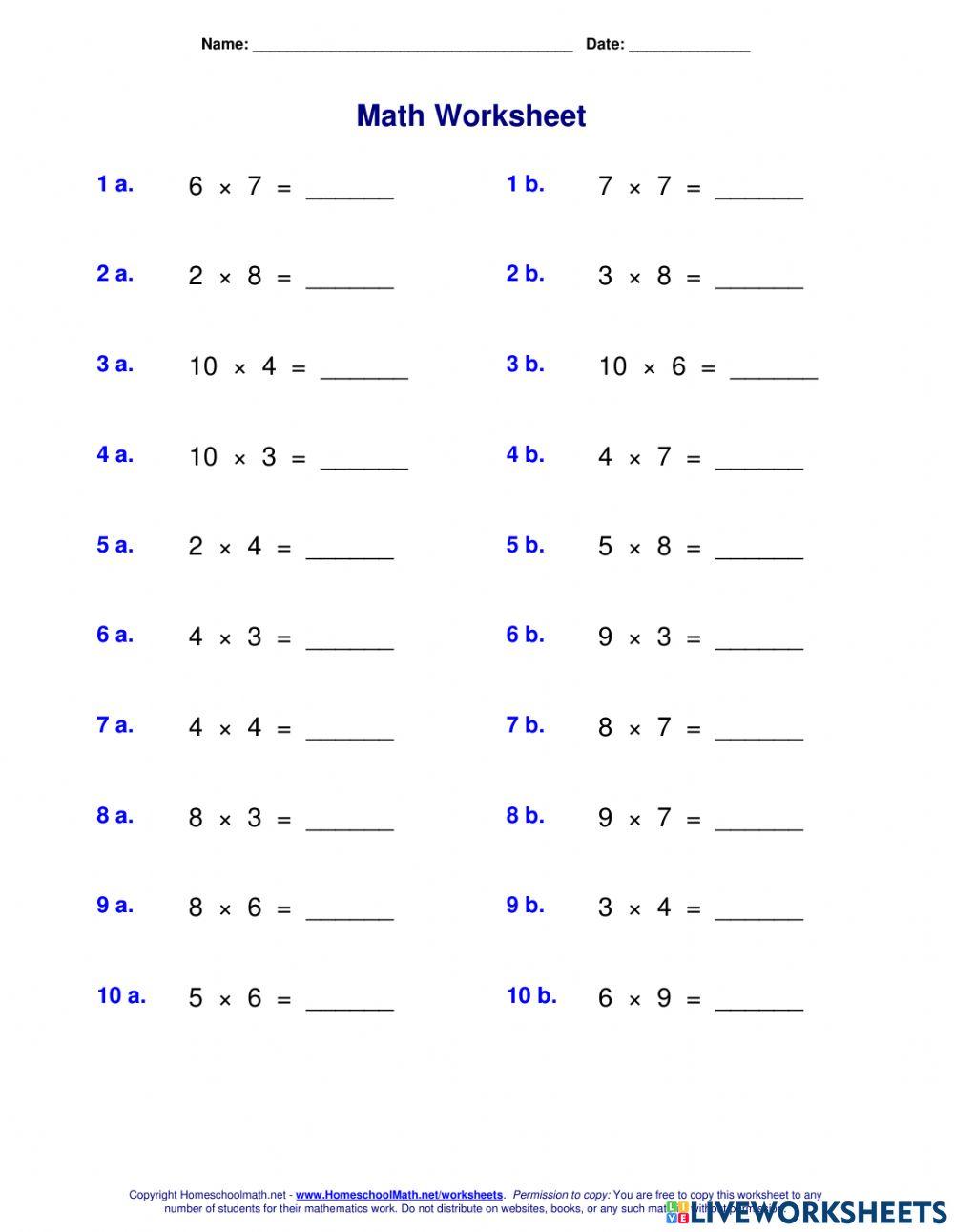 Multiplication of one digit