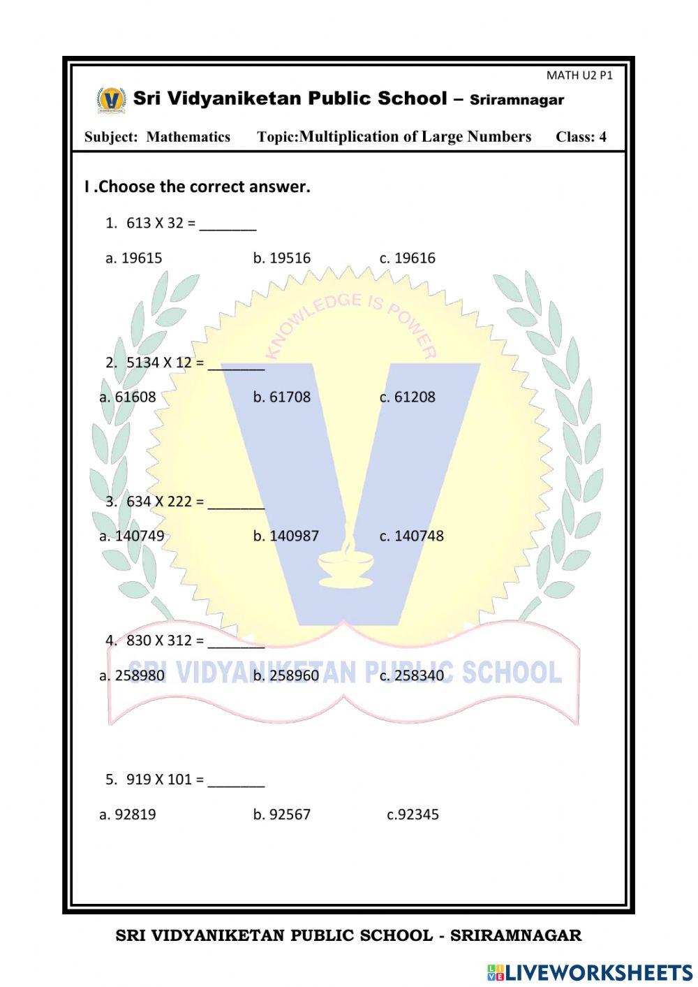 Live worksheet Math activity Live Worksheets