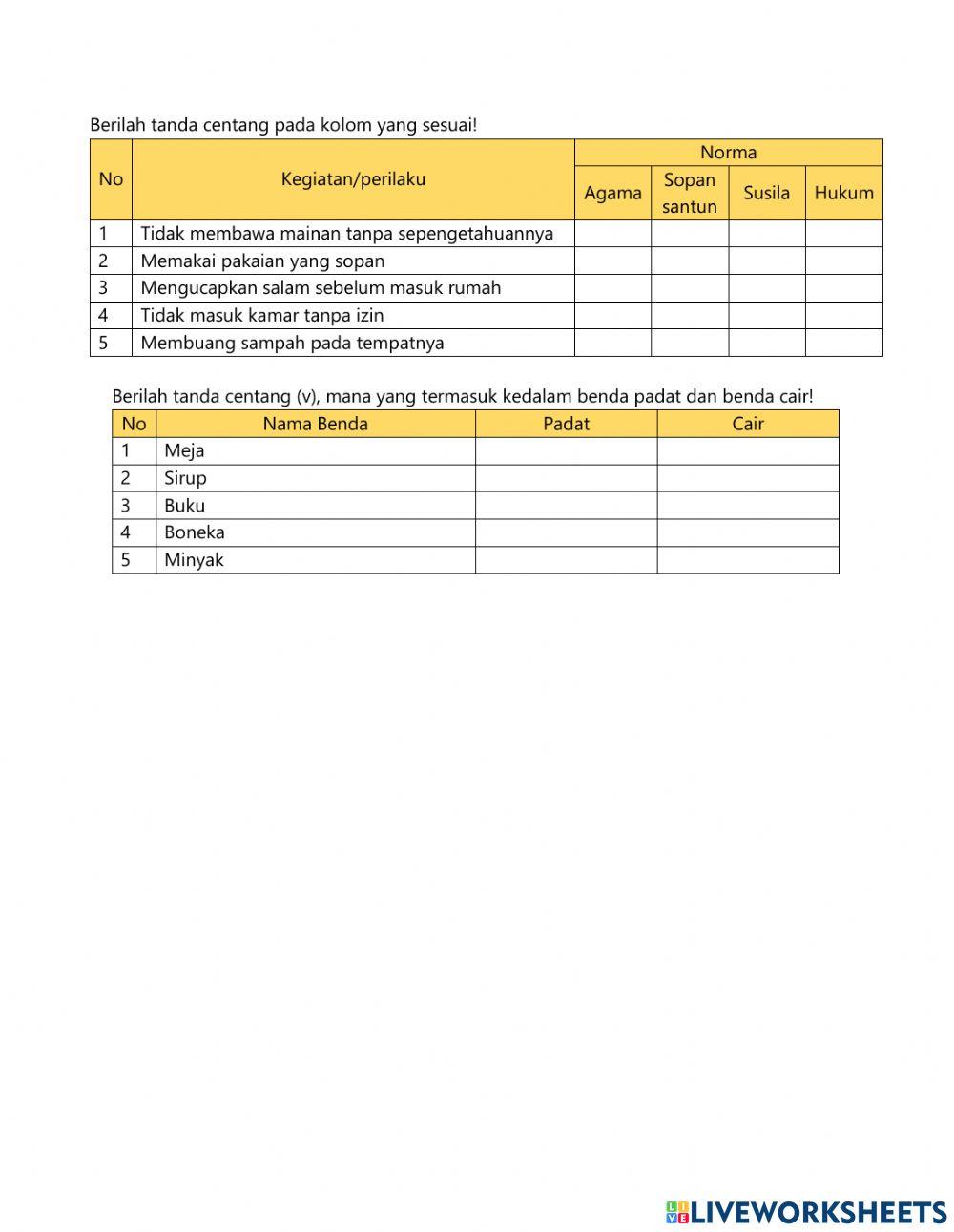 Tes Formatif Kelas 2 Tema 2