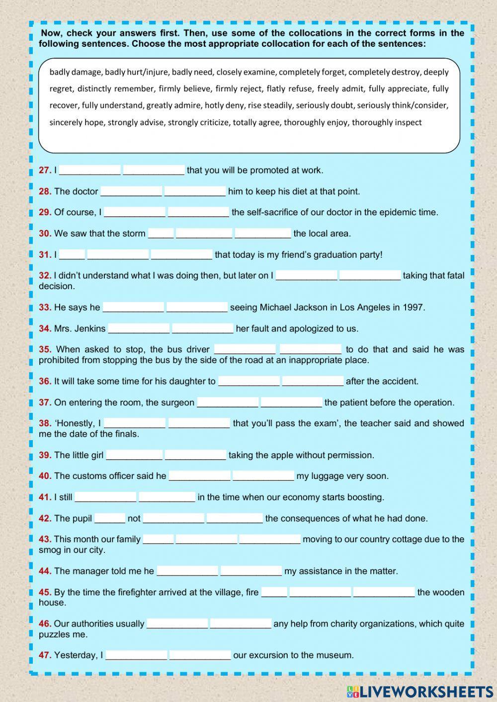 Adver-verb collocations