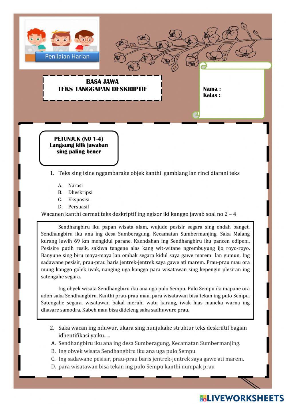 Ph teks tanggapan deskriptif