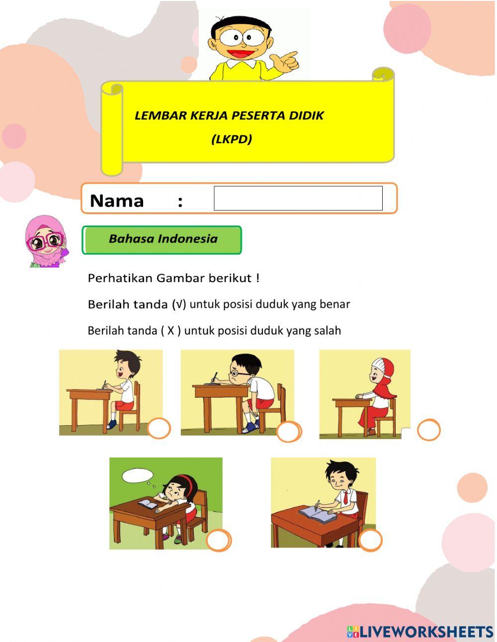 Lkpd bahasa indonesia kelas 1