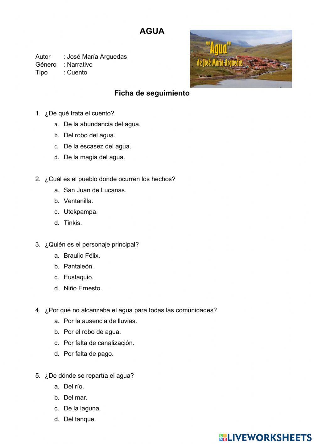 -AGUA- - Ficha de seguimiento de lectura