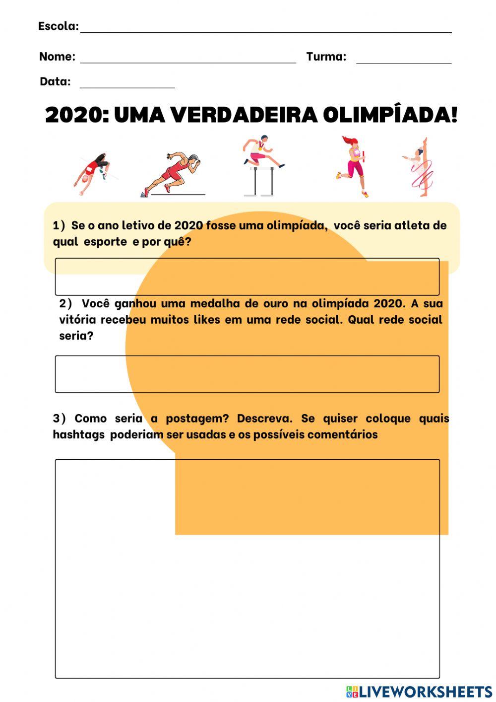 Atividade de Boas vindas para o ano letivo de 2021
