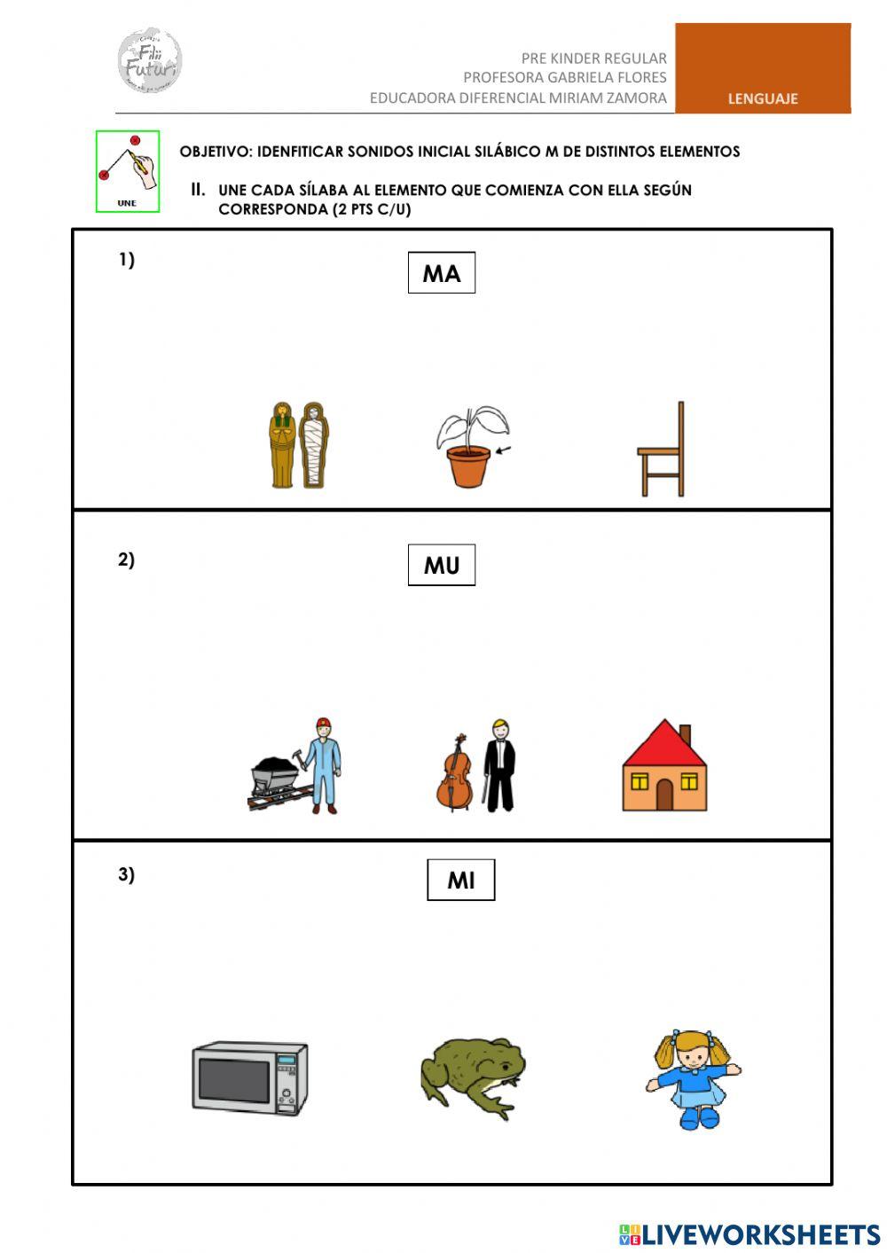 Sonido inicial silábico -m-