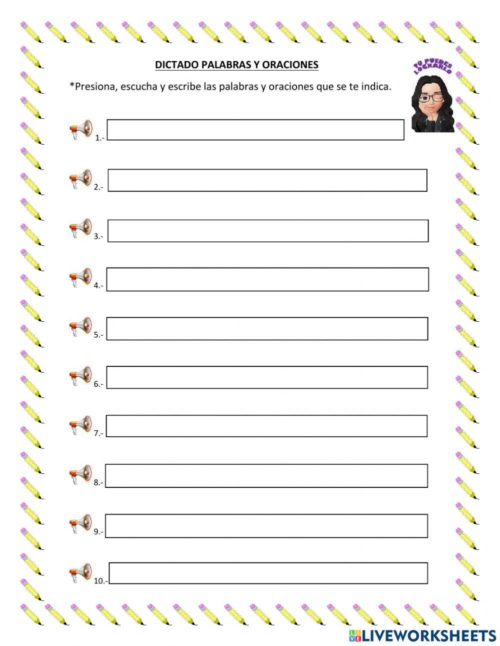 Dictado oraciones 2 agos
